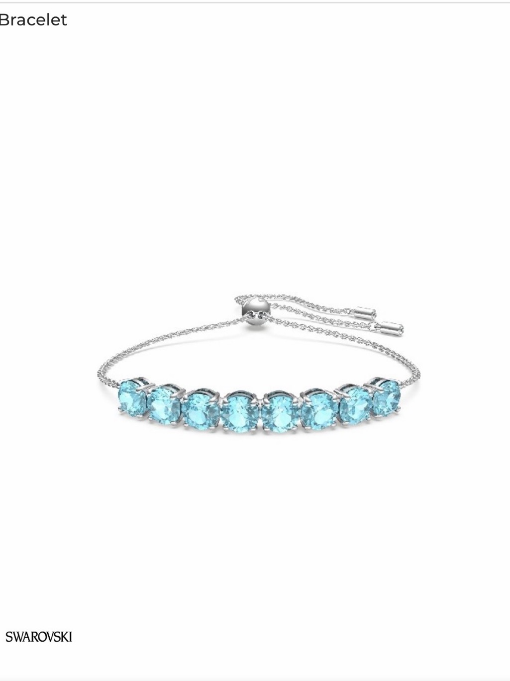 Swarovski Crystal - Light Blue Row Bracelet